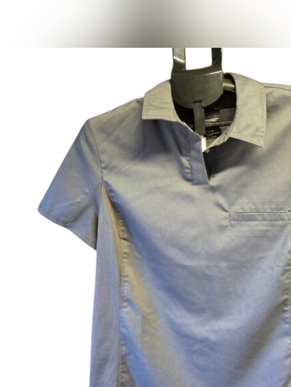 Cherokee Revolution Scrub Top Medium Gray Stretch Workwear NWOT